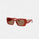 Coach Maxi Sculpted C Oversized Rectangle Sunglasses Burnt Orange