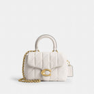Coach Tabby Top Handle Bag With Quilting Brass Chalk