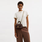 Coach Tabby Top Handle Bag With Quilting Brass Maple