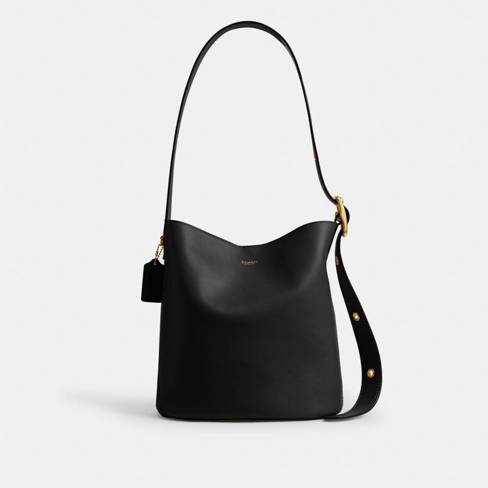 Coach Bleecker Bucket Bag Brass Black
