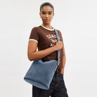 Coach Bleecker Bucket Bag Brass Light Denim