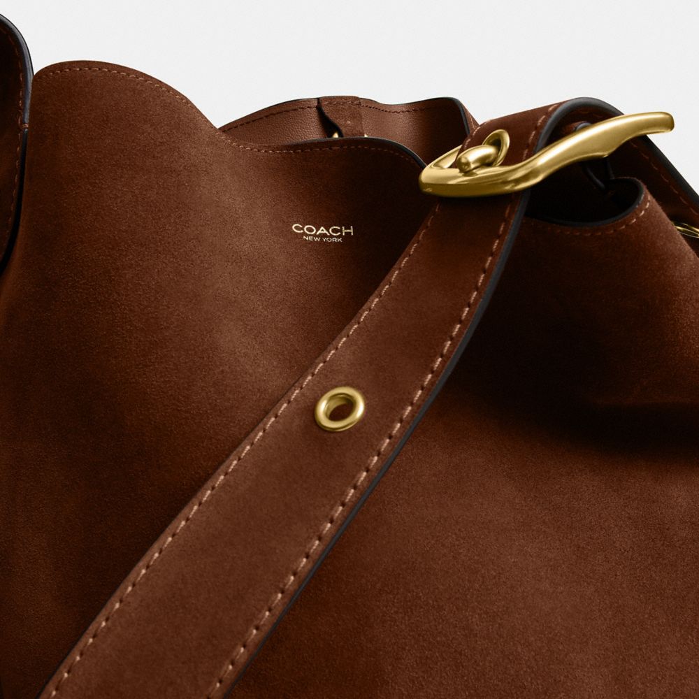 Coach Bleecker Bucket Bag Brass Warm Brown