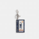 Coach Large Cassette Bag Charm Silver Black