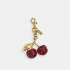 Coach Crystal Cherry Bag Charm Brass Red