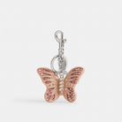 Coach Butterfly Bag Charm Silver Cream