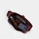 Coach Hadley Large Shoulder Bag Gold Dark Wine