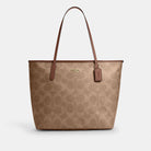 Coach Large City Tote Bag In Maxi Signature Canvas Brown