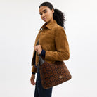 Coach Ella Shoulder Bag In Signature Chenille Gold Truffle