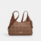 Coach Ella Shoulder Bag In Signature Chenille Gold Light Khaki Vintage Brown
