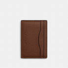 Coach Card Case With Money Clip Gunmetal Saddle