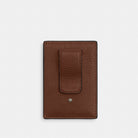 Coach Card Case With Money Clip Gunmetal Saddle