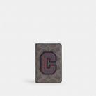 Coach Id Card Wallet In Signature Canvas With Patches Grey Multi.
