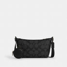 Coach Small Finn Crossbody Bag With Pouch In Maxi Signature Canvas Gunmetal Charcoal Black