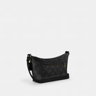 Coach Small Finn Crossbody Bag With Pouch In Maxi Signature Canvas Gunmetal Charcoal Black