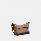 Coach Small Finn Crossbody Bag With Pouch In Maxi Signature Canvas Gunmetal Tan Black