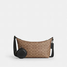 Coach Small Finn Crossbody Bag With Pouch In Signature Canvas Gunmetal Tan Black