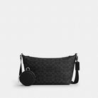 Coach Small Finn Crossbody Bag With Pouch In Signature Canvas Silver Black Signature