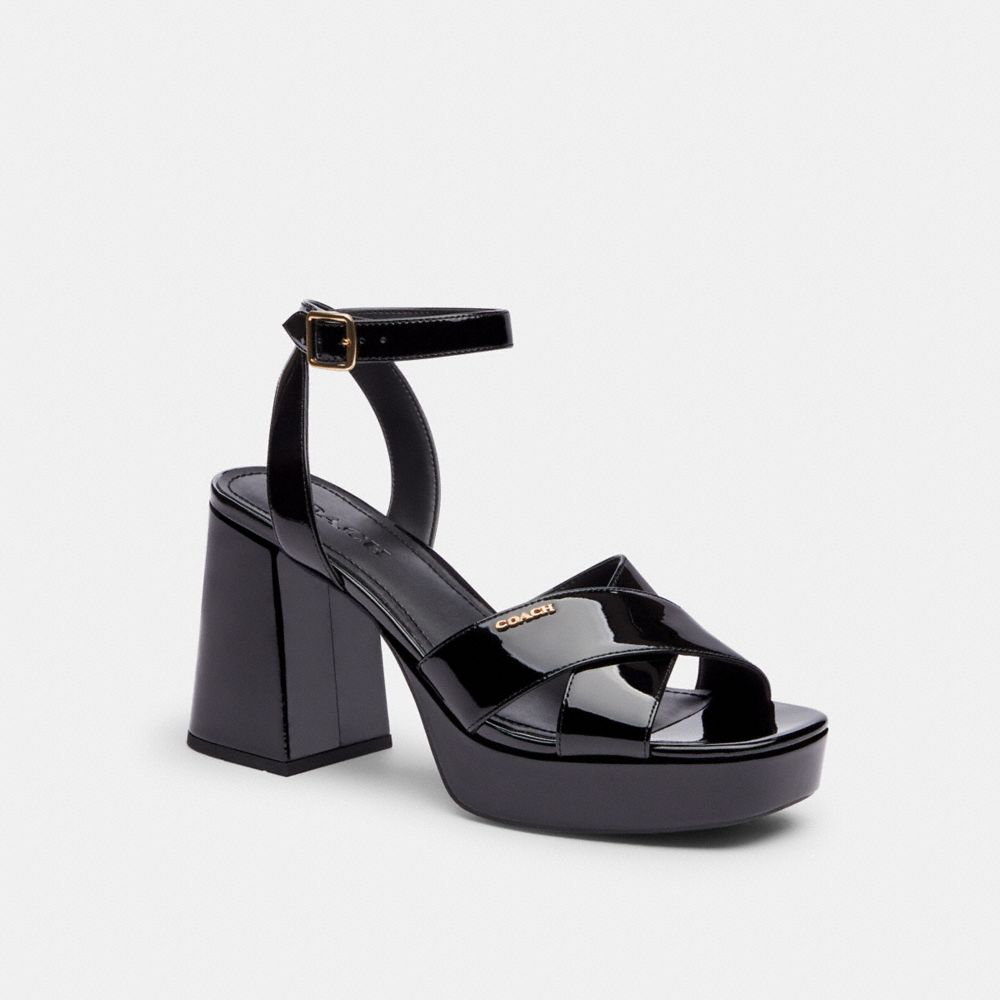 Women's Coach Block Heel Sandal Black