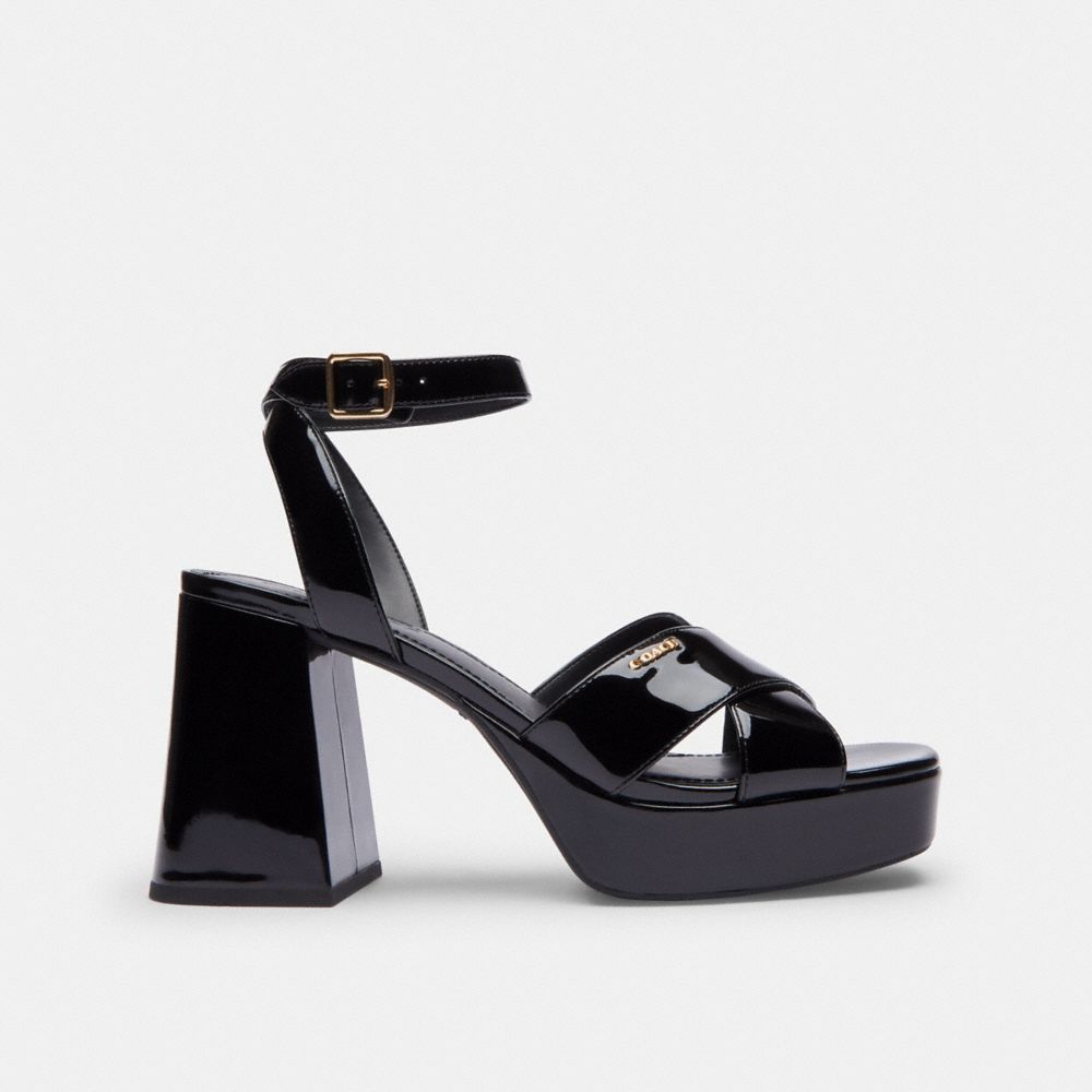 Women's Coach Block Heel Sandal Black