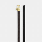 Coach Roller Buckle Cut To Size Reversible Belt In Signature Canvas With Charm, 18 Mm Gold Walnut Black