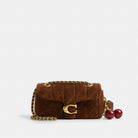 Coach Tabby Shoulder Bag 20 With Quilting Brass Warm Brown