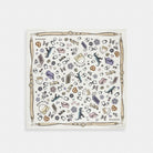 Coach Iconic Motifs Print Silk Square Scarf White