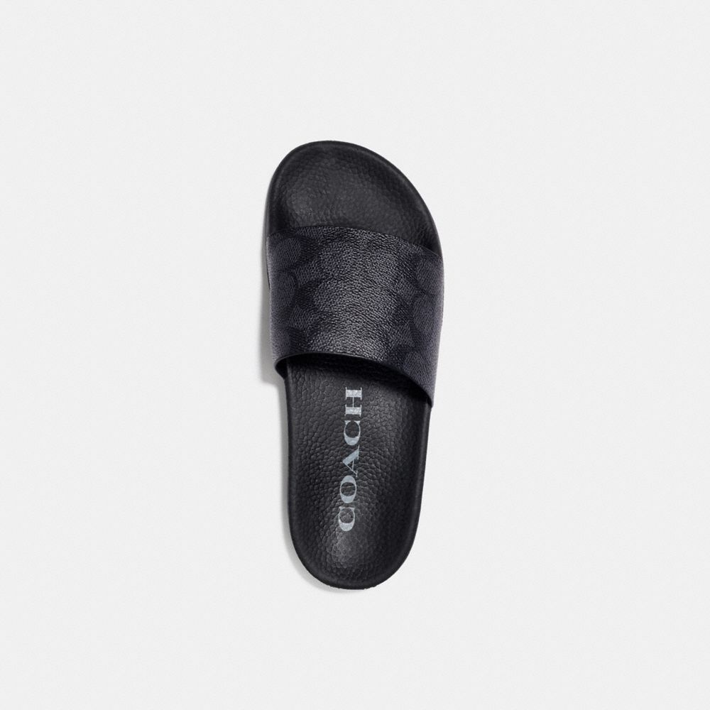 Women's Coach Udele Sport Slide In Signature Canvas Charcoal Black