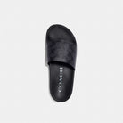 Women's Coach Udele Sport Slide In Signature Canvas Charcoal Black