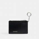 Coach Zip Card Case With Key Ring In Upcrafted Leather Black