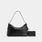 Coach Zip Card Case With Key Ring In Upcrafted Leather Black