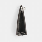 Coach Zip Card Case With Key Ring In Upcrafted Leather Black