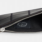 Coach Zip Card Case With Key Ring In Upcrafted Leather Black