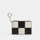 Coach Zip Card Case With Key Ring In Upcrafted Leather Black Chalk