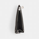 Coach Zip Card Case With Key Ring In Upcrafted Leather Black Chalk