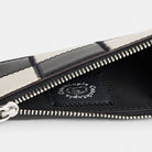 Coach Zip Card Case With Key Ring In Upcrafted Leather Black Chalk