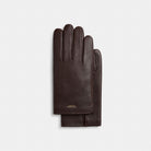 Coach Men's Leather Tech Gloves Maple