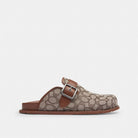Men's Coach Buckle Clog In Signature Jacquard Oak Vintage Brown