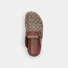 Men's Coach Buckle Clog In Signature Jacquard Oak Vintage Brown