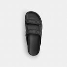 Men's Coach Double Banded Sandal In Signature Jacquard Charcoal Black