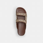 Men's Coach Double Banded Sandal In Signature Jacquard Oak Maple