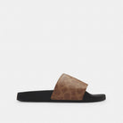 Men's Coach Slide In Signature Canvas Khaki
