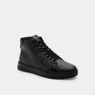 Men's Coach High Line High Top Sneaker In Signature Canvas Graphite Black