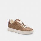 Women's Coach High Line Sneaker In Signature Canvas Brown Khaki