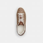 Women's Coach High Line Sneaker In Signature Canvas Brown Khaki