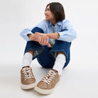 Women's Coach High Line Sneaker In Signature Canvas Brown Khaki