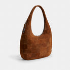 Coach Alter/Ego Large Crescent Shoulder Bag In Upcrafted Suede Warm Brown
