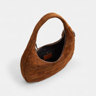Coach Alter/Ego Large Crescent Shoulder Bag In Upcrafted Suede Warm Brown