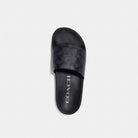 Women's Coach Udele Sport Slide In Signature Canvas Charcoal Black
