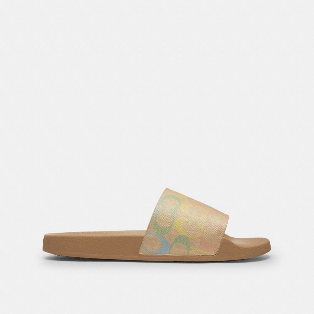 Women's Coach Udele Sport Slide In Signature Canvas Sand Multi