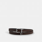 Coach Roller Buckle Cut To Size Reversible Belt With Charm, 18 Mm Silver Black Maple